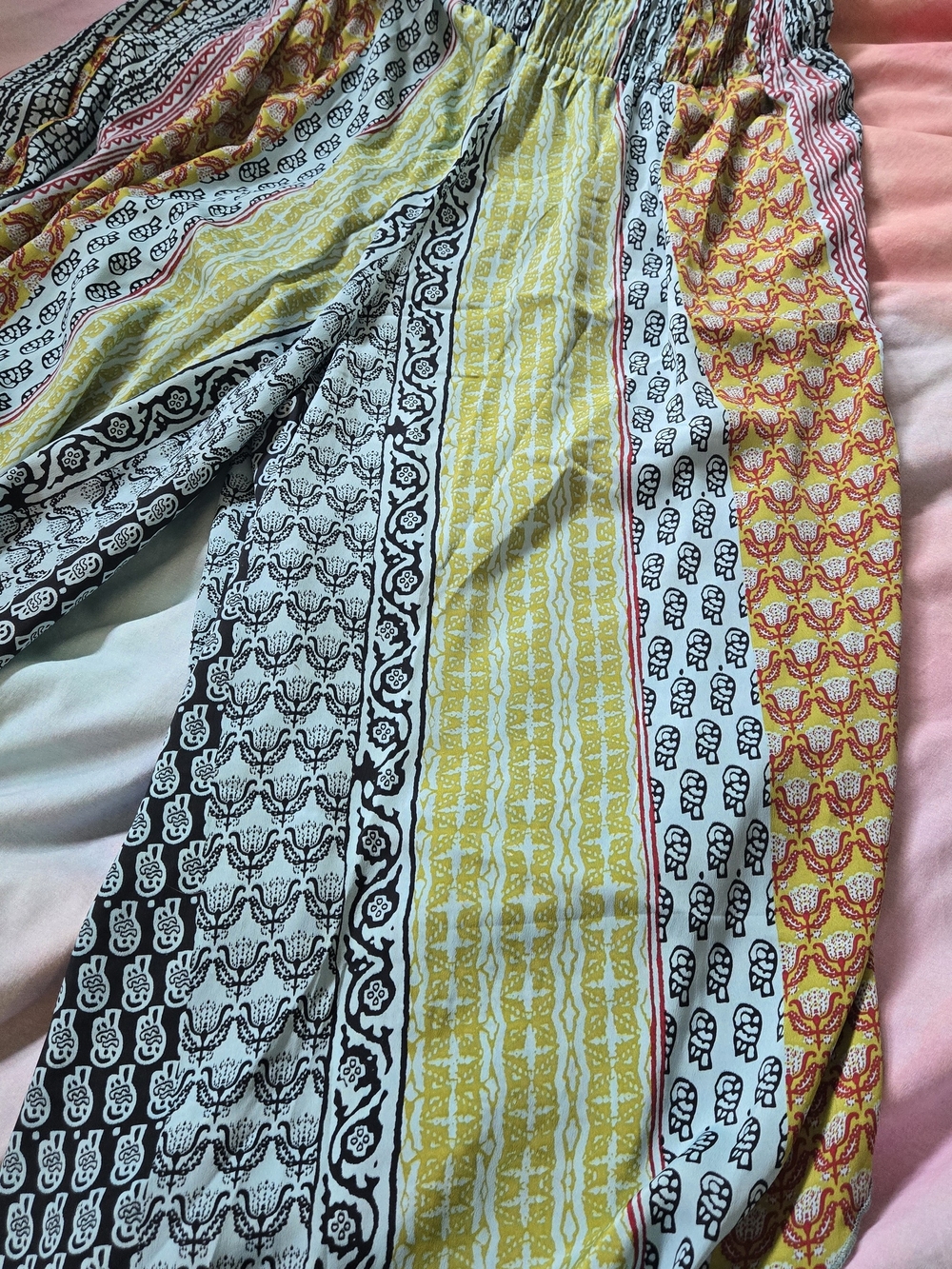 Bohemian Wide-Leg Printed Palazzo Pants in Multi-Striped - Picture 6 of 6
